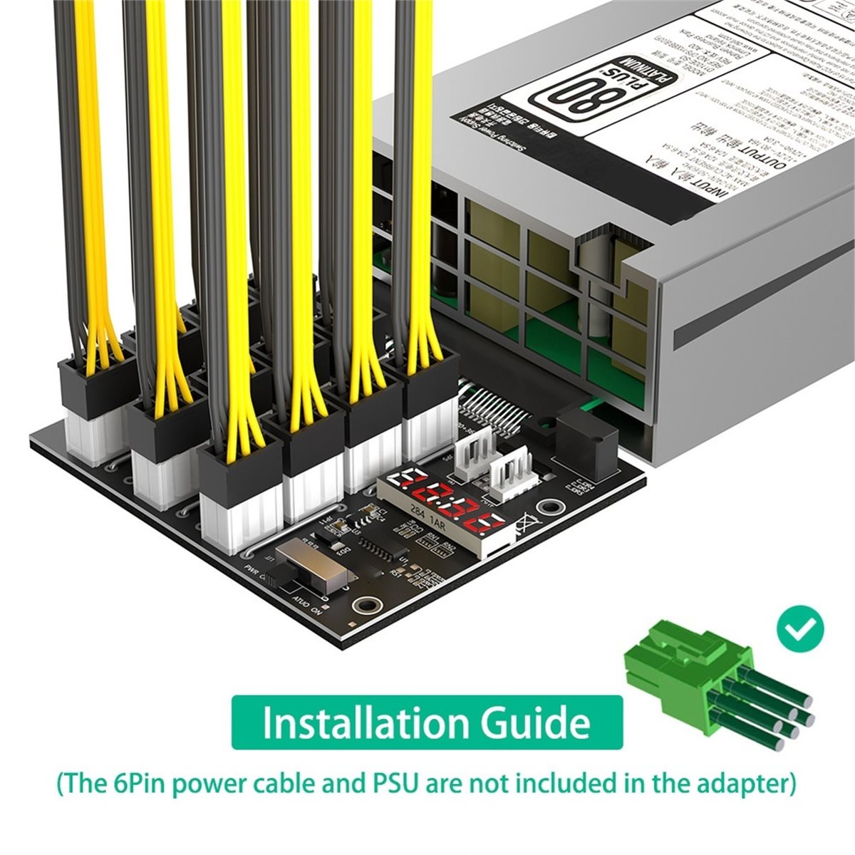 12 Ports PCIe 6Pin Connector B - đánh giá và giá 2400W Server Psu Breakout Board
